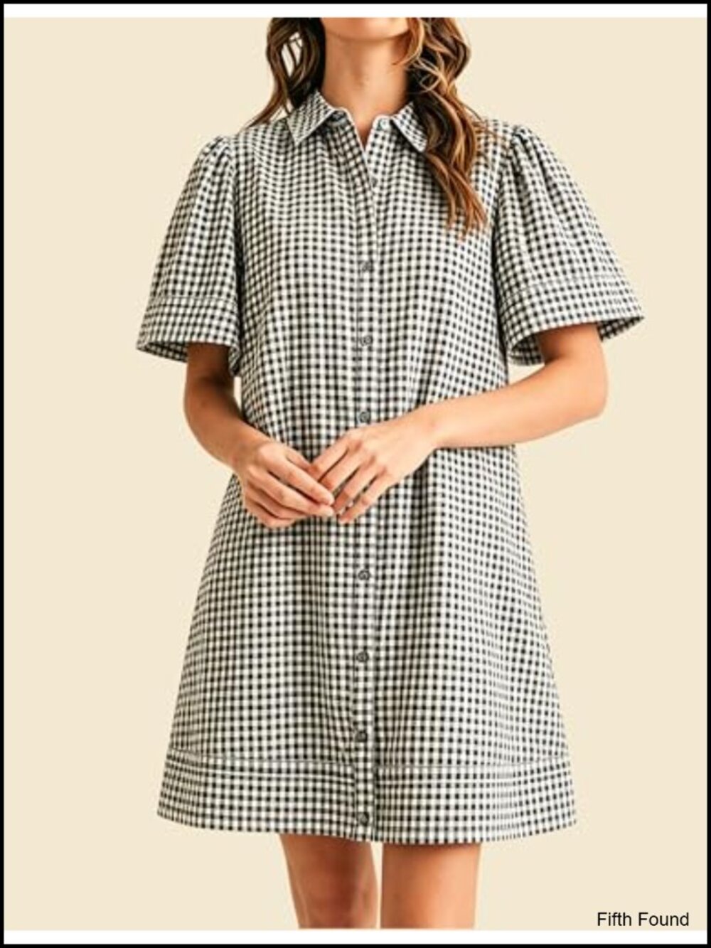 Women's Short Sleeve Button Down Mini Shirt Dress with Pocket Cotton - Picture 2 of 6